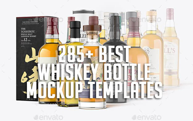 285+ Best Whiskey Bottle Mockup Templates