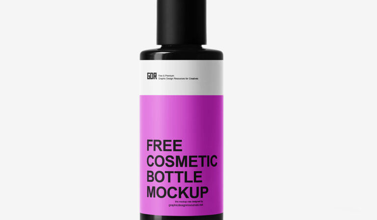 Free Cosmetic Bottle Mockup